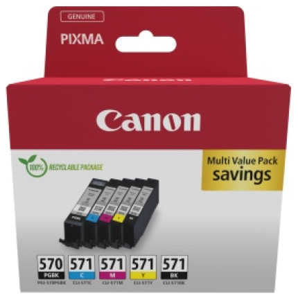 Canon PGI-570PGBK/CLI-571 (0372C006) Ink Cartridge Multipack, PGBK/C/M/Y/BK (0372C006)