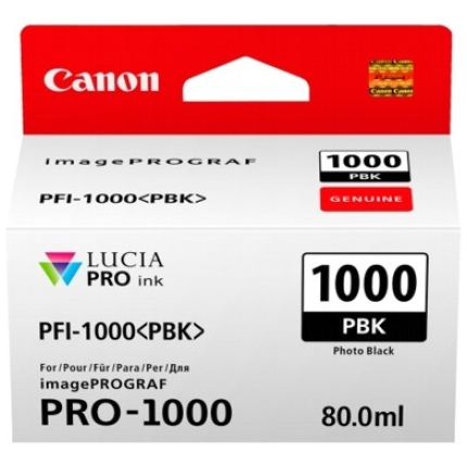 CANON PFI-1000PBK (0546C001) ORIGINAL PHOTO, BLACK, FOR INKJET PRINTERS, 2055 PAGES. (0546C001)