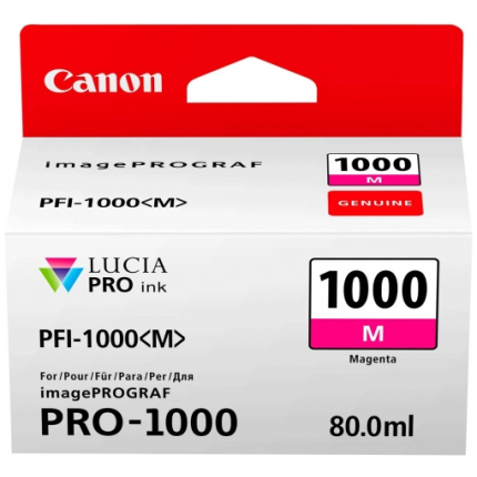 CANON PFI-1000M (0548C001), MAGENTA, FOR INKJET PRINTERS, 5855 PAGES. (0548C001)
