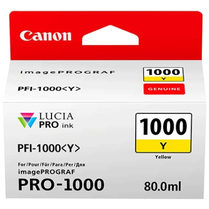CANON PFI-1000Y (0549C001), YELLOW, FOR INKJET PRINTERS, 3365 PAGES. (0549C001)