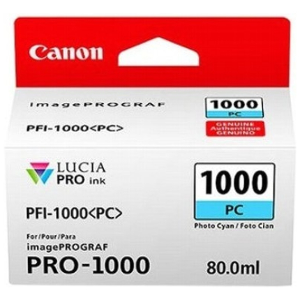 CANON PFI-1000PC (0550C001) ORIGINAL PHOTO, CYAN, FOR INKJET PRINTERS, 5145 PAGES. (0550C001)