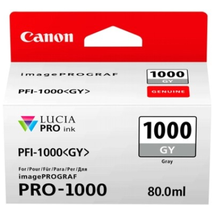 CANON PFI-1000GY (0552C001), GRAY, FOR INKJET PRINTERS, 1465 PAGES. (0552C001)