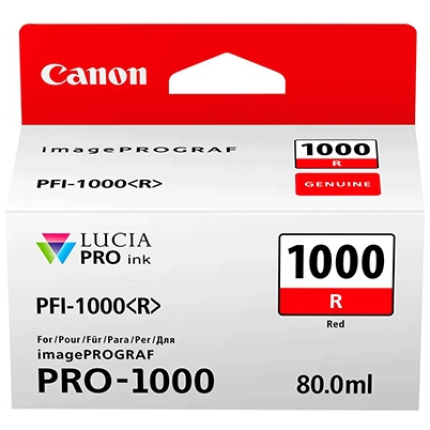 CANON PFI-1000R (0554C001), RED, FOR INKJET PRINTERS, 3165 PAGES. (0554C001)