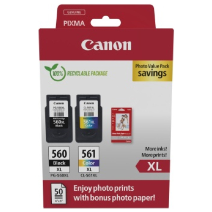 Canon CRG PG-560XL/CL-561XL  Ink  Multipack, BK/CMY (3712C008)