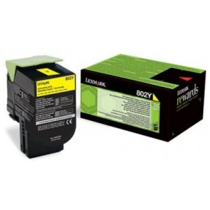 LEXMARK TONER CARTRIDGE RETURN YELLOW (80C20Y0, 802Y),  (80C20Y0)