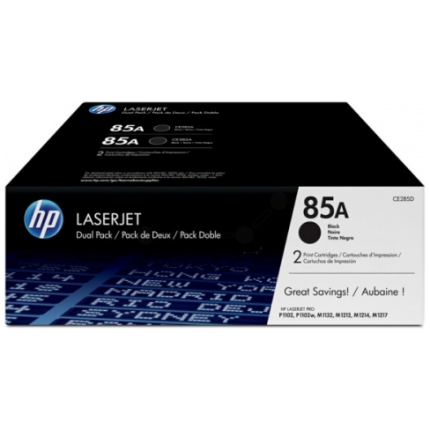 HP CE285AD NO.85A DUAL PACK BLACK CARTRIDGE (CE285AD),  (CE285AD)