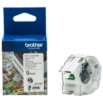 Brother CZ1001 (CZ-1001) Label Tape Roll Cassette, 9mm, 5m (CZ-1001)