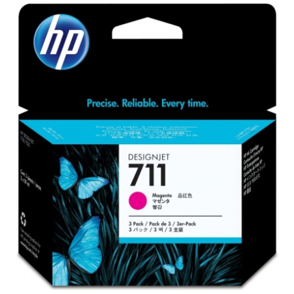 HP INK NO.711 MAGENTA TRI-PACK  (3 X 29ML).,  (CZ135A)