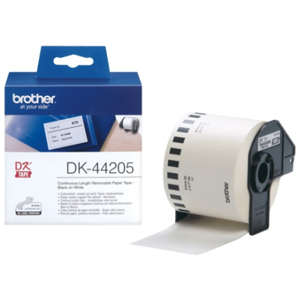 Brother DK-44205 (DK44205) Roll Cassette, 62mm, Black on White (DK-44205)