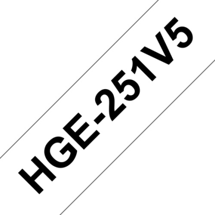 Brother HGE251 24MM BLACK ON WHITE (5PK) H/GRADE (HGE-251V5)