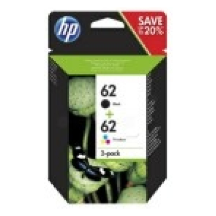 HP INK NO.62 COMBO PACK BLACK + COLOR (N9J71AE),  (N9J71AE)