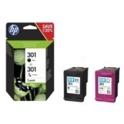 HP INK NO.301 COMBO PACK BLACK + COLOR (N9J72AE),  (N9J72AE)