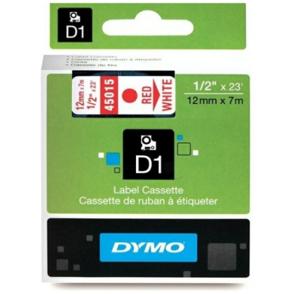 DYMO SCHRIFTBAND 45015 WHITE/RED (S0720550),  (S0720550)