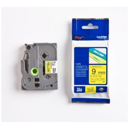 BROTHER TZE-621 9mm black on Yellow 8M (TZE621)