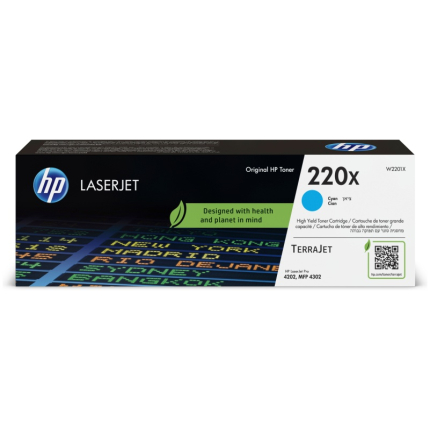 HP 220X (W2201X) Toner Cartridge, Cyan (W2201X)