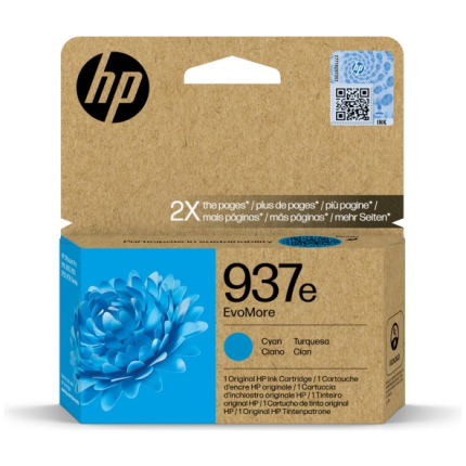 HP 937e EvoMore (4S6W6NE) Ink Cartridge, Cyan (4S6W6NE)