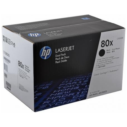 HP CF280XD NO.80X DUAL PACK BLACK CARTRIDGE (CF280XD),  (CF280XD)