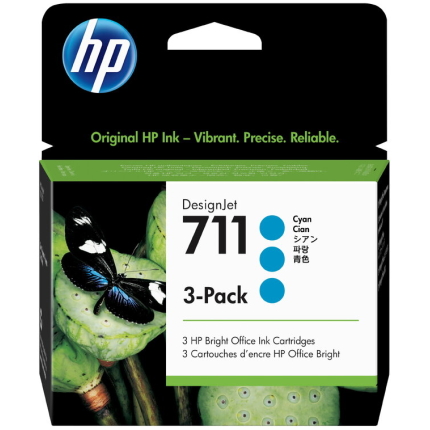 HP Ink No.711 Cyan 3-pack (CZ134A) Ink Cartridge (SPEC) (CZ134A/SPEC)
