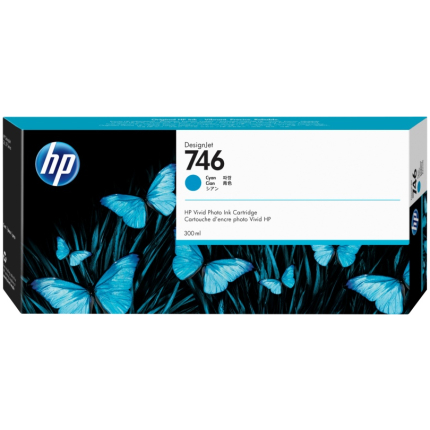 Ink Cartridge HP 746 300-ml DesignJet Cyan,  (P2V80A)