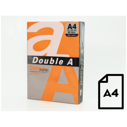 Colour paper Double A, 80g, A4, 500 sheets, Saffron