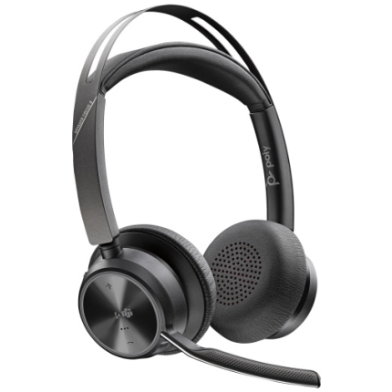 Poly Voyager Focus 2 MS Teams Wireless Headset, Bluetooth, USB-C/A Adapter, Charging stand, Black