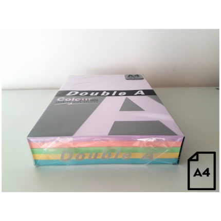 Colour paper Double A, 80g, A4, 100 sheets, Rainbow 3, 5 color Ocean, Cheese, Lagoon, Flamingo, Lave