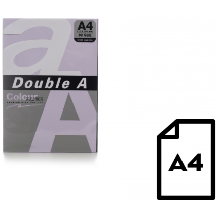 Colour paper Double A, 80g, A4, 500 sheets, Levender