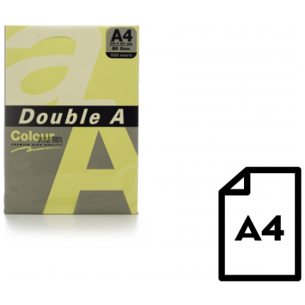 Colour paper Double A, 80g, A4, 500 sheets, Cheese