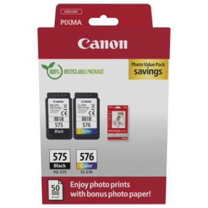 Canon PG-575/CL-576 (5438C004) Photo value pack Ink Cartridge Multipack, BK/CMY (5438C004)