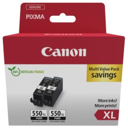 Canon PGI-550XL PGBK (6431B010) Ink Cartridge Multipack, Black (6431B010)
