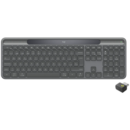 Logitech Signature Slim Solar+ K980 for Business Wireless Keyboard, RF+Bluetooth, US Int, Graphite