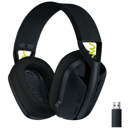 Logitech G435 LIGHTSPEED Wireless Gaming Headset, Black and Neon Yellow