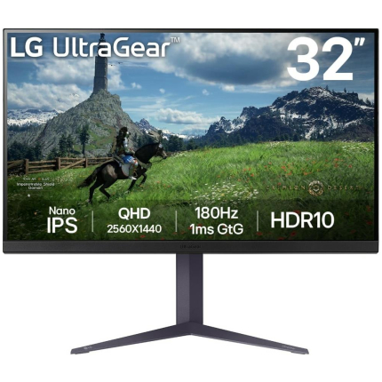 LCD Monitor|LG|31.5"|Panel IPS|2560x1440|16:9|180Hz|1 ms|Pivot|Height adjustable|Tilt|Colour Black|32GS85Q-B