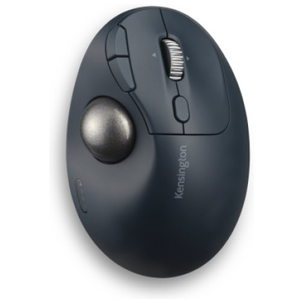 Kensington ProFit Ergo TB550 Trackball Wireless Mouse, RF Wireless + Bluetooth, 1600 DPI, Black/Grey