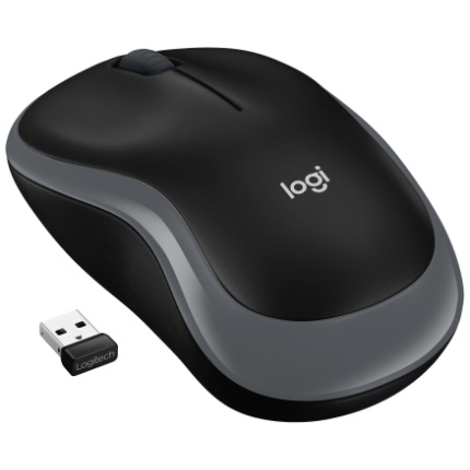 LOGITECH M185 cordless Notebook Mouse USB black grey