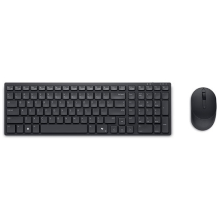 Dell Compact KM555 Silent Wireless Keyboard and Mouse, RF Wireless + Bluetooth, LT, Black