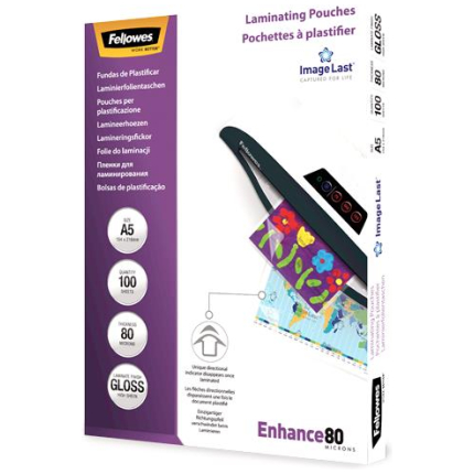 LAMINATOR POUCH IMAGELAST/A5 80 100PCS 5306002 FELLOWES