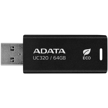 MEMORY DRIVE FLASH USB3.2 64GB/BLACK UC320-64G-RBK/BK ADATA