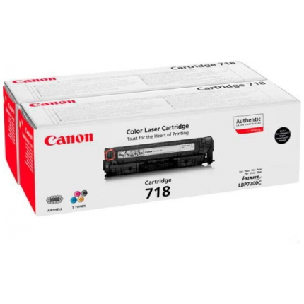 CANON CARTRIDGE 718 BLACK TWIN PACK (2662B005) (2662B017) X2,  (2662B005/ 2662B017)