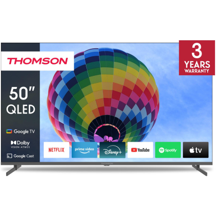 TV Set|THOMSON|50"|4K/Smart|QLED|3840x2160|Wireless LAN|Bluetooth|Google TV|Black|50QG4S14