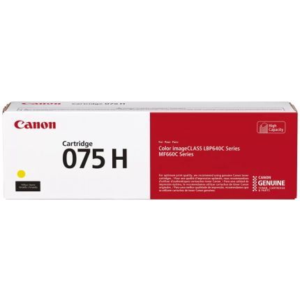 Canon CRG 075H Y (6366C002) Toner Cartridge, Yellow (6366C002)