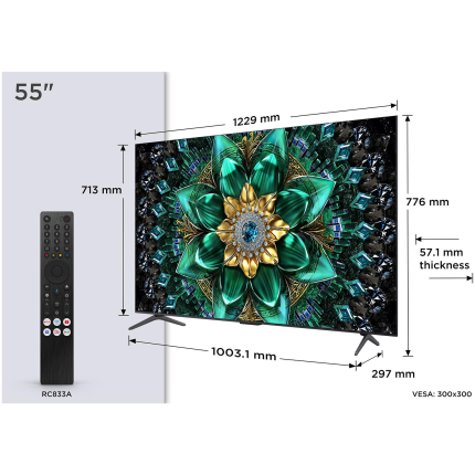 TV Set|TCL|55 "|4K Ultra HD|3840 x 2160 pixels|Flat|16:9|QD-Mini LED|55Q6C