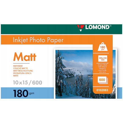 Lomond Photo Inkjet Paper Matte 180 g/m2 10x15, 600 sheets