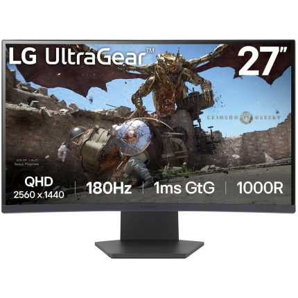 LCD Monitor|LG|27GS60QC-B|27"|Gaming/Curved|Panel VA|2560x1440|16:9|180 Hz|Matte|1 ms|Tilt|Colour Black|27GS60QC-B