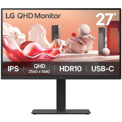 LCD Monitor|LG|27BA75QB-B|27"|Panel IPS|2560x1440|16:9|100Hz|Matte|Speakers|Swivel|Pivot|Height adjustable|Tilt|Colour Black|27BA75QB-B