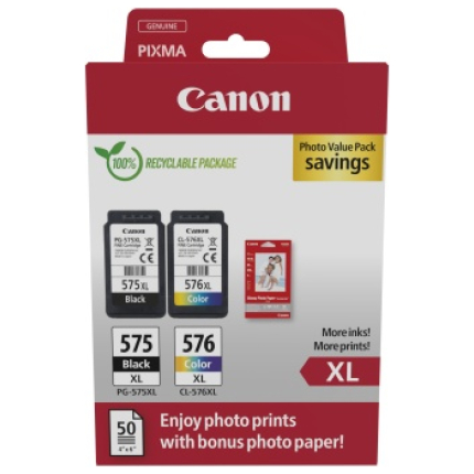 Canon PG-575XL/CL-576XL (5437C006) Photo value pack Ink Cartridge Multipack, BK/CMY (5437C006)