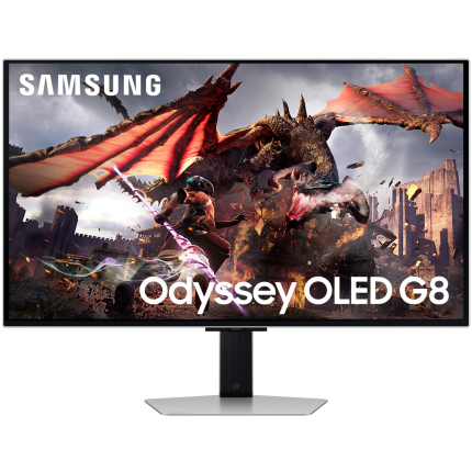 Monitor|SAMSUNG|32"|Gaming/Smart/4K|Panel OLED|3840x2160|16:9|0.03 ms|Speakers|Swivel|Pivot|Height adjustable|Tilt|Colour Silver|LS32DG802SUXDU