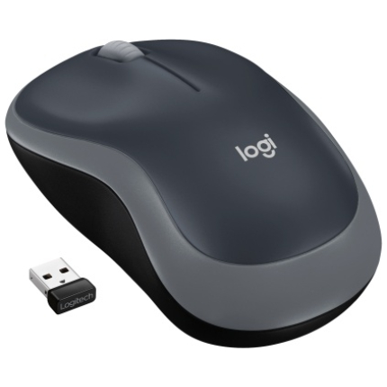 Logitech M185 Wireless Mouse, RF Wireless, 1000 DPI, Black/Grey (SPEC)