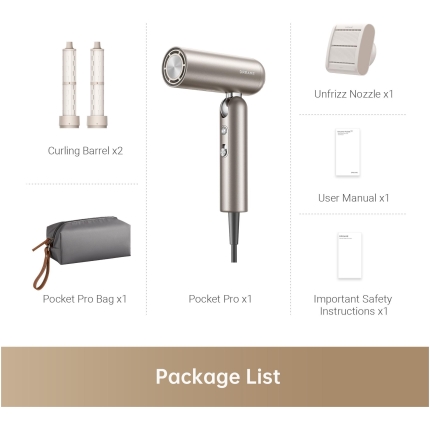 HAIR DRYER POCKET PRO/AHD51 PRO-TITANIUM GOLD DREAME