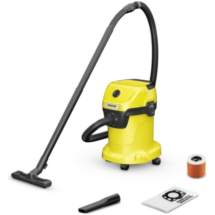 Vacuum Cleaner|KARCHER|Input power 1000 W|Dust capacity 17 L|Drum vacuum|Cleaning type Dry&wet|Dust container Dust bag|Colour Black/Yellow|1.628-130.0